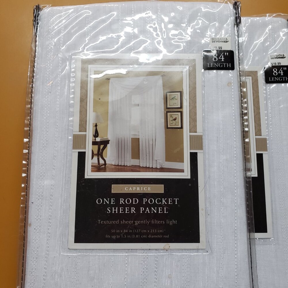 Caprice Rod Pocket Sheer panel.  Set of 2